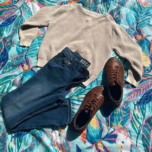 Cherokee knit sweater/ jacket size S6/7 for boys, very comfy.